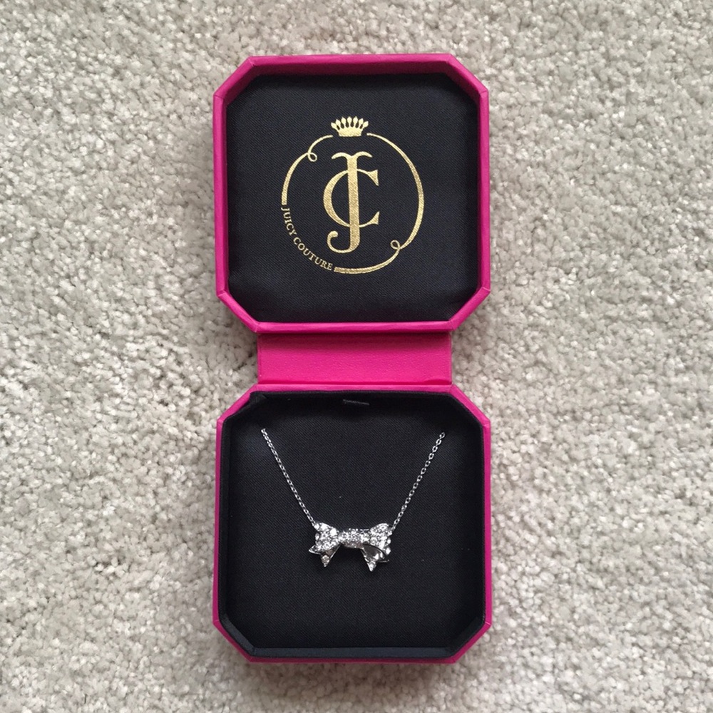 Juicy Couture Silver Bow Necklace